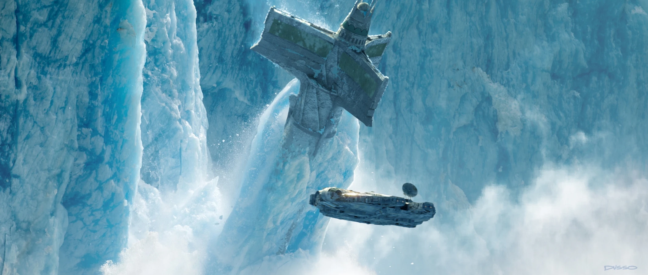 Dusso's concept art : Star Wars Jedi in glacier's temple