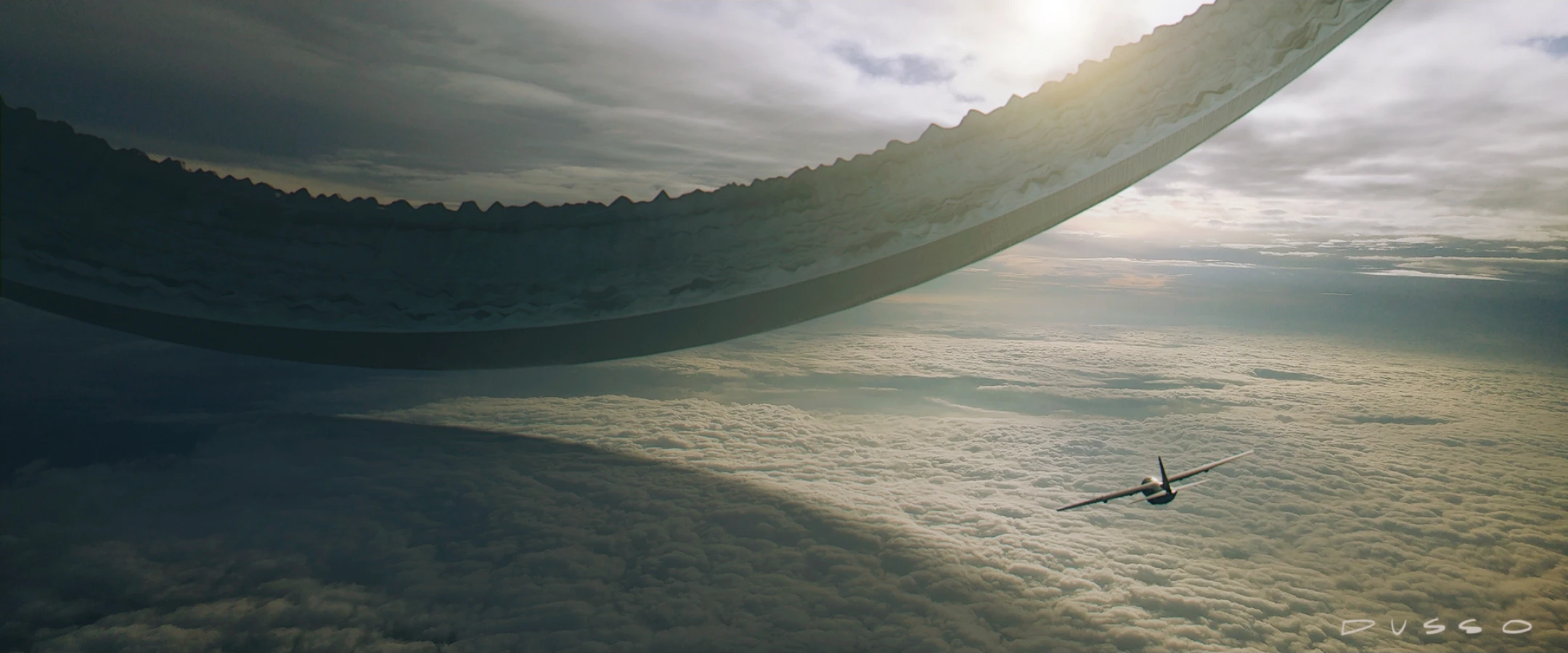 Dusso's concept art : mothership arch in sky