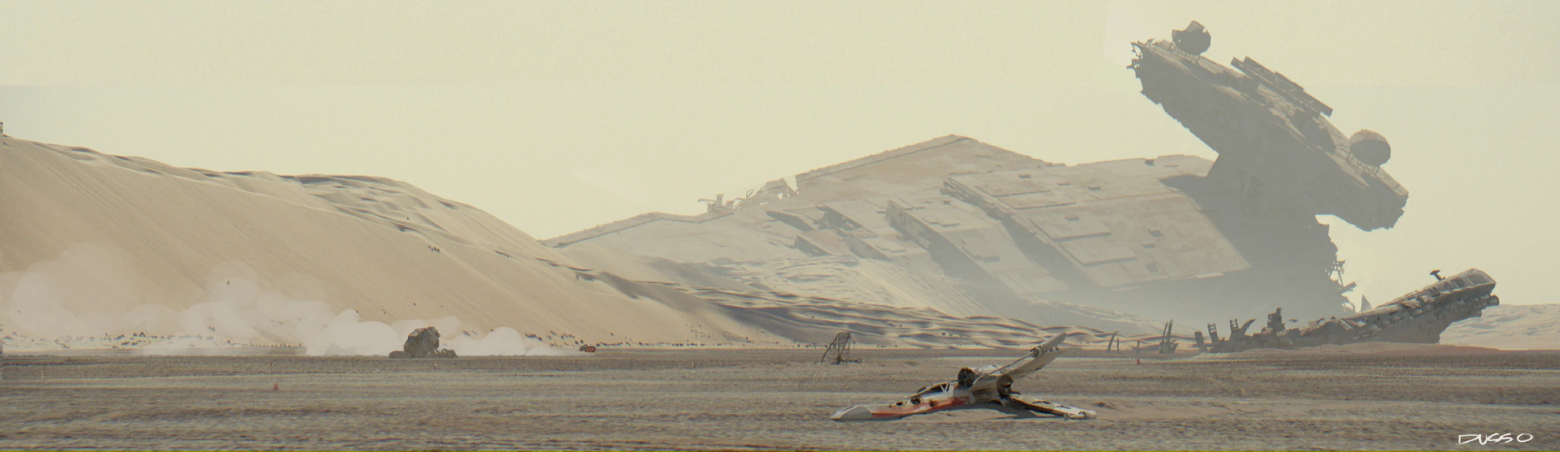 Star Wars crash destroyer concept art by Dusso