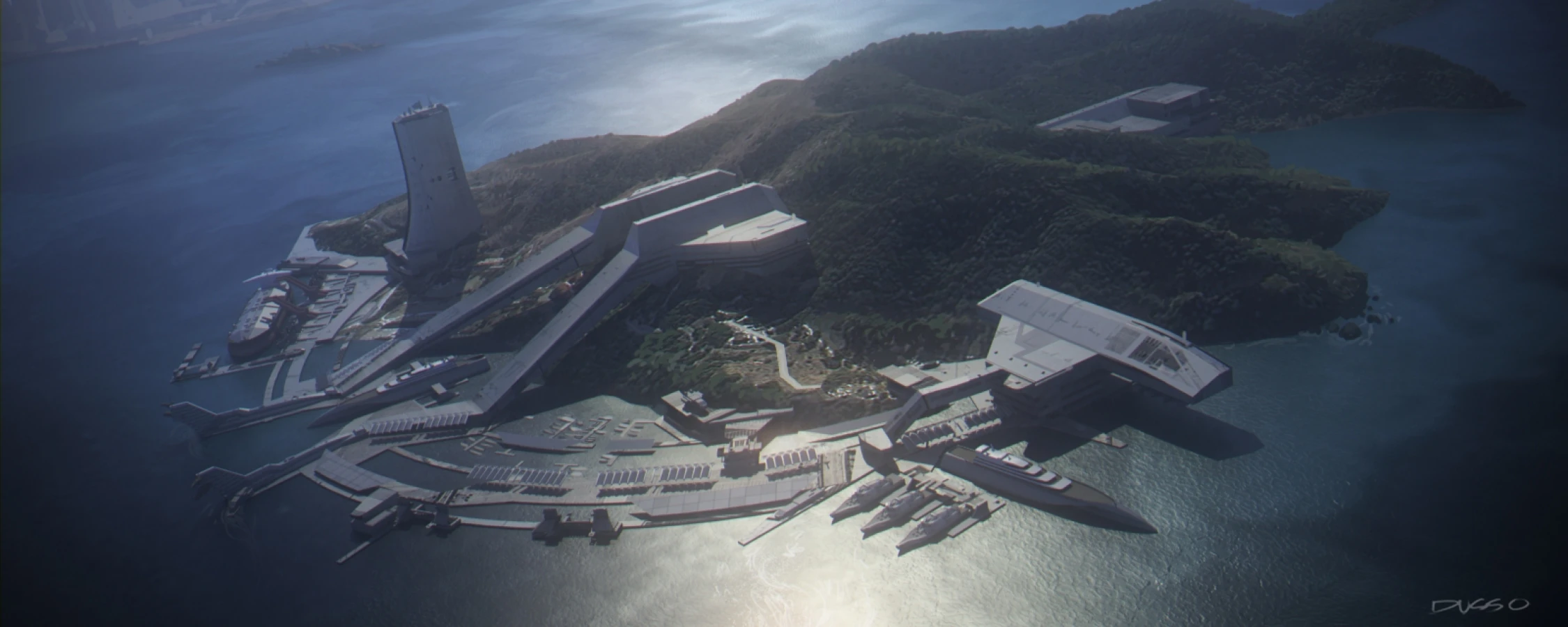 Futuristic construction in sea by Dusso