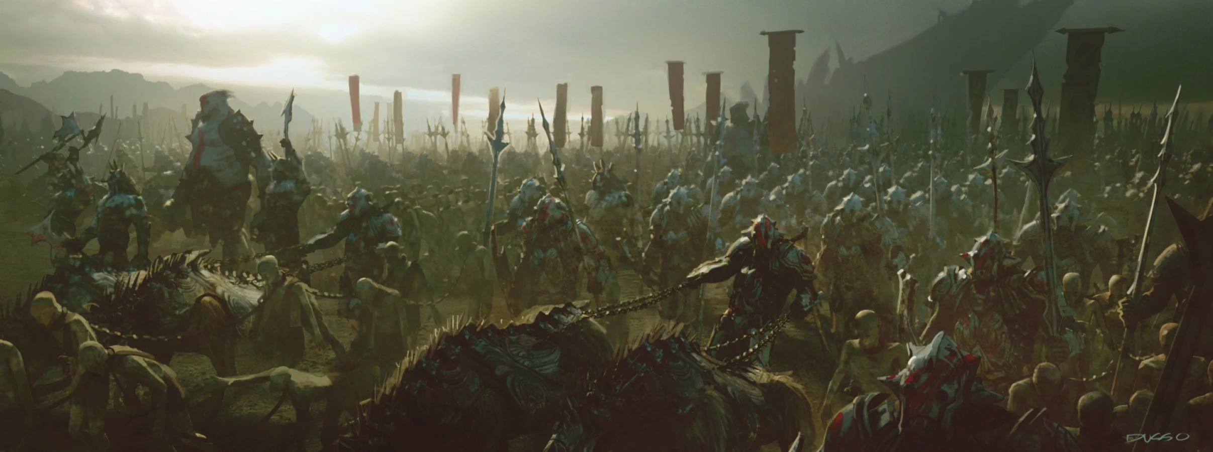 Orc army concept art by Dusso