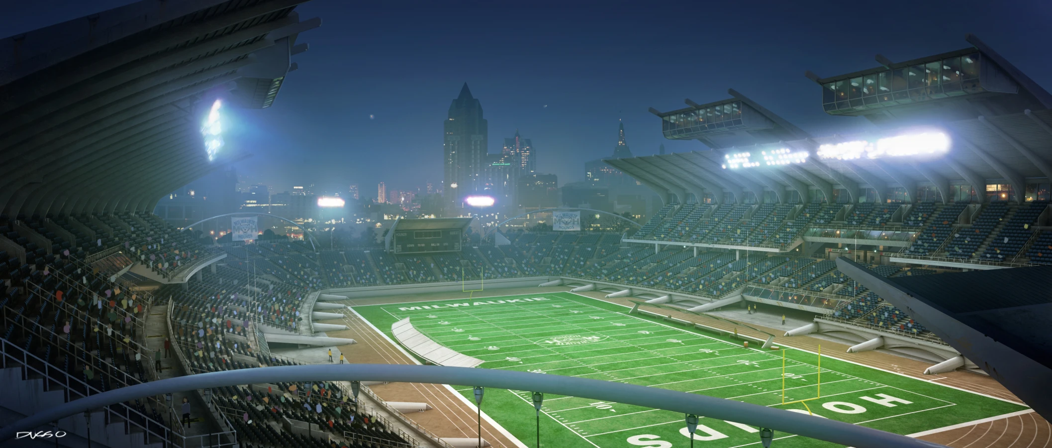 Stadium Mexico by night by Dusso