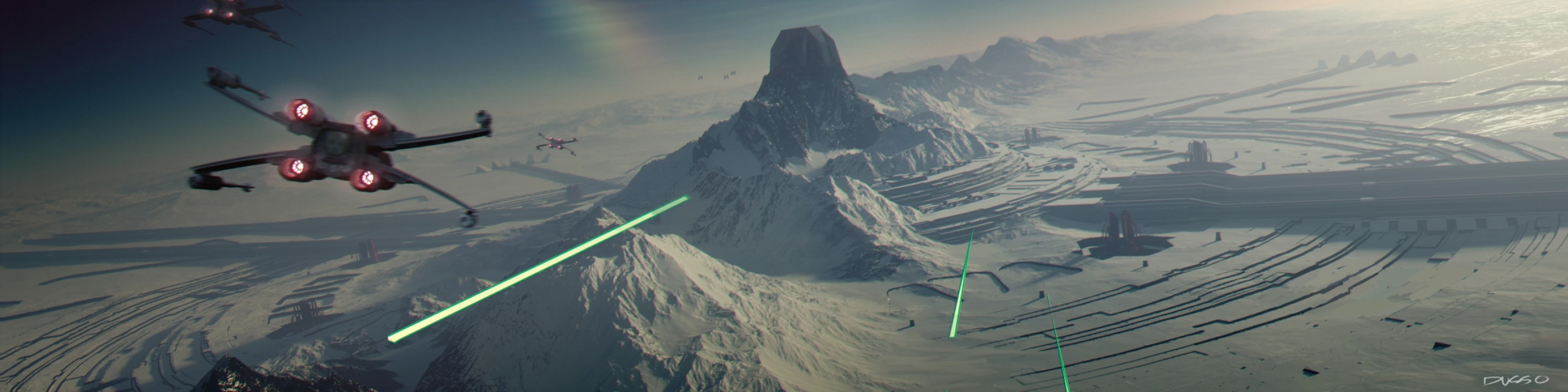 Star Wars ice planet fighter concept art by Dusso