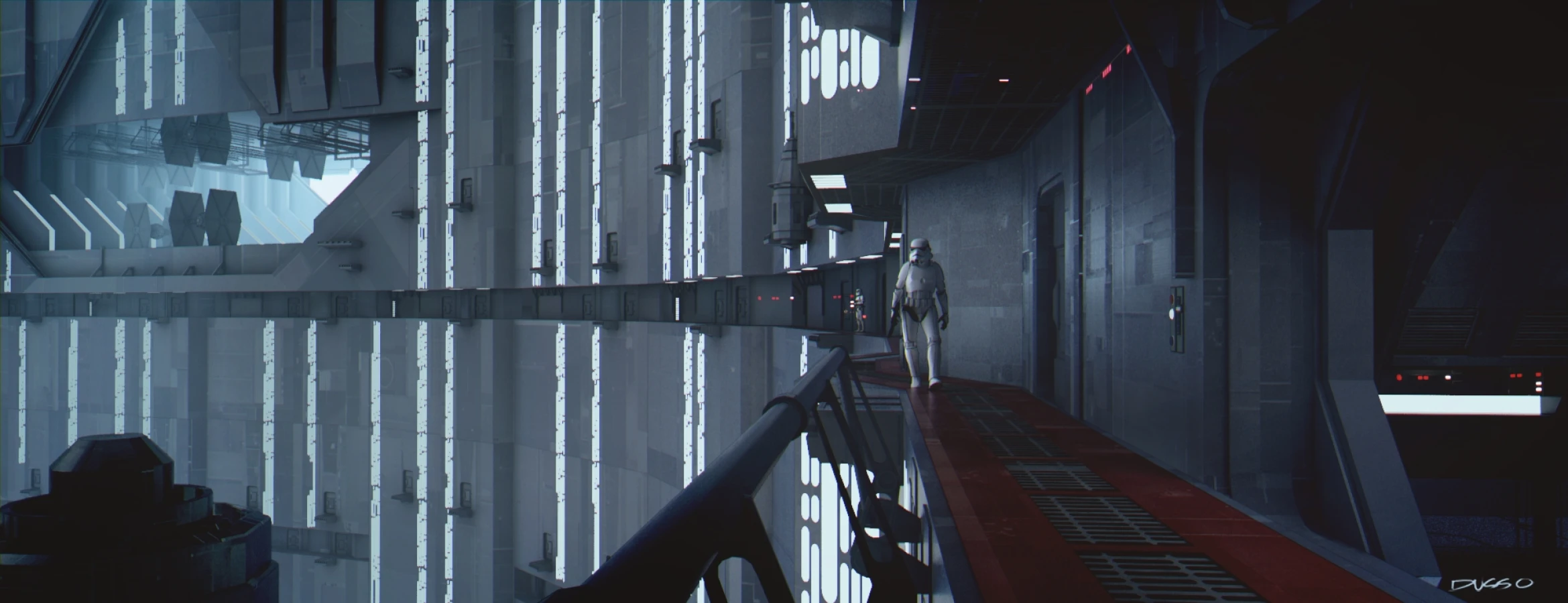 Star Wars mainbase boardwalk concept art by Dusso