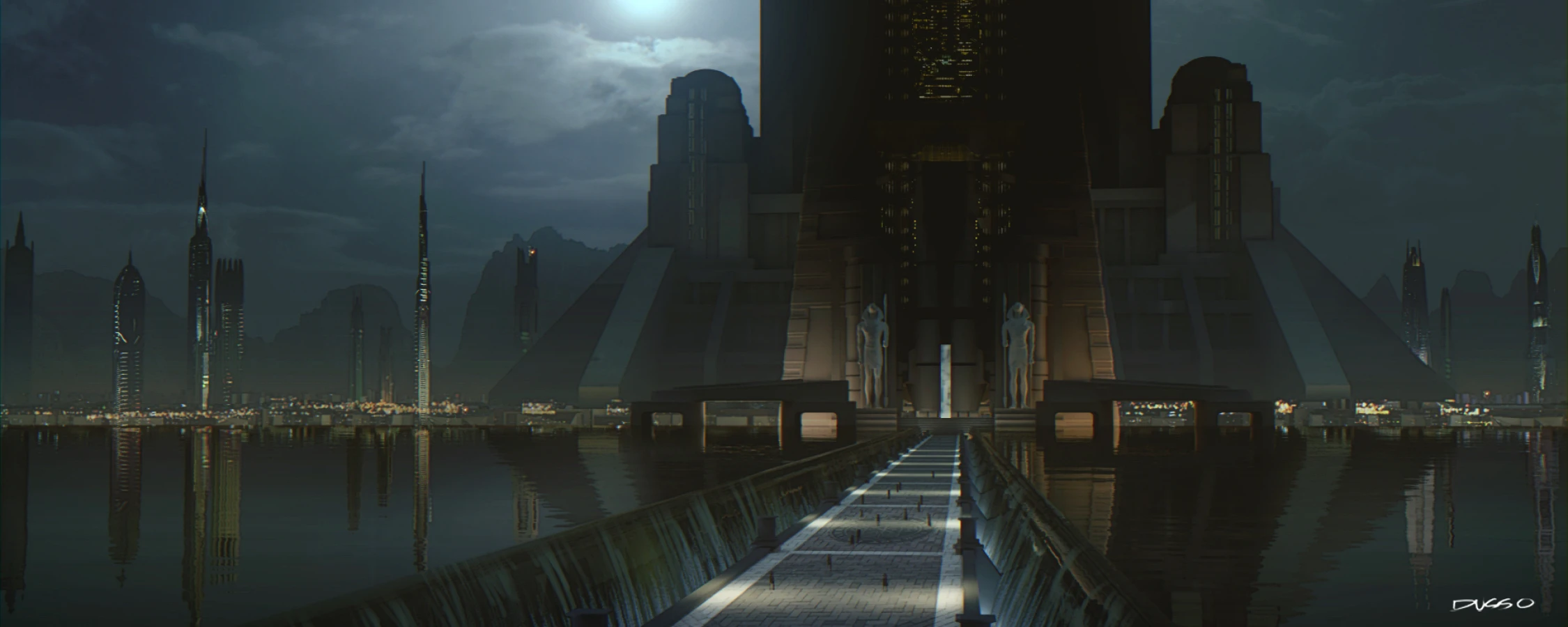 Star Wars republic city concept art by Dusso