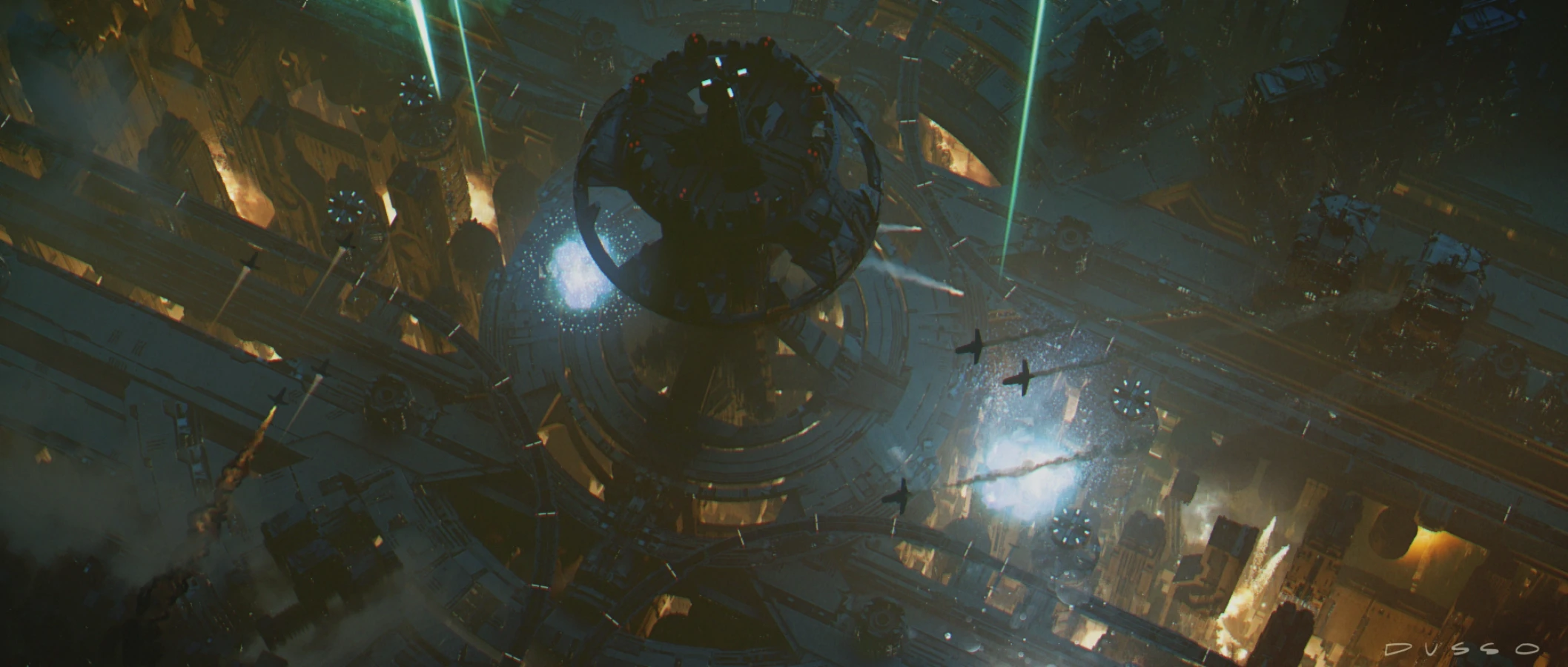 Concept art spaceship battle Star Wars by Dusso