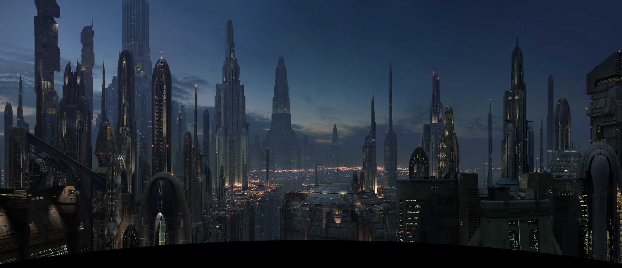 City skyscraper digital matte painting by Dusso