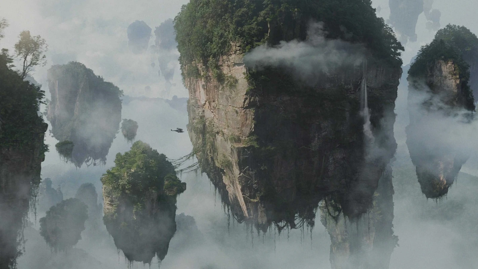 Floating mountain digital matte painting by Dusso